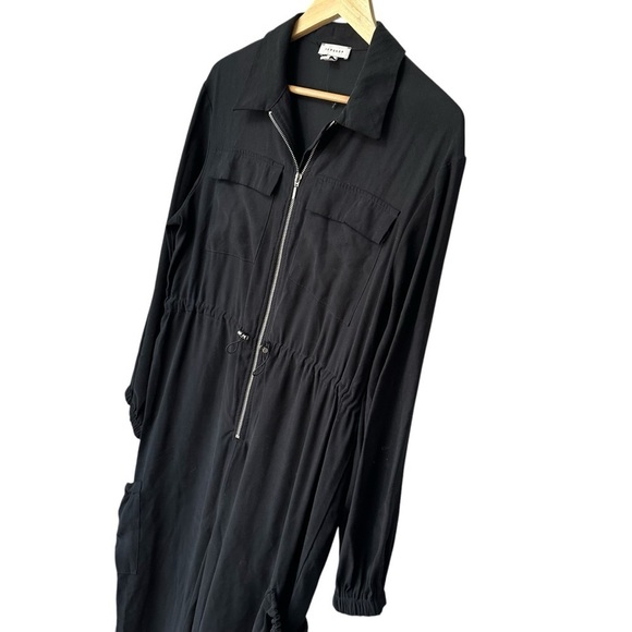 Topshop Cargo Wide-Leg Zip-Front Jumpsuit in Black, 8 - Picture 8 of 12
